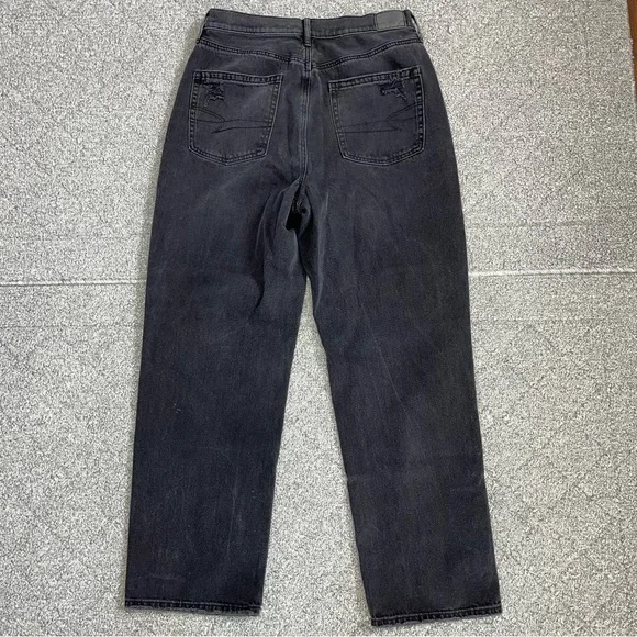 American Eagle Highest Rise 90s Boyfriend Distressed Black Jeans Womens Size 10 - Picture 11 of 11